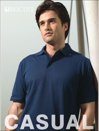 Picture of Bocini-CP0439-Unisex Adults Cotton Jersey Polo