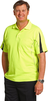 Picture of Australian Industrial Wear -SW25A-Men's Hi-Vis Legend Short Sleeve Polo With Reflective Piping