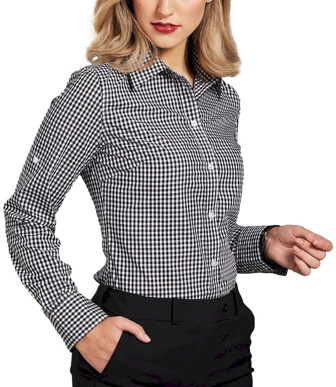 Picture of Winning Spirit Ladies’ Gingham Check Long Sleeve Shirt (M8300L)