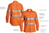Picture of Bisley Workwear X Airflow™ Taped Hi Vis Ripstop Shirt (BS6416T)