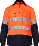 Picture of Ritemate Workwear Taped 2 Tone Closed Front Long Sleeve Shirt (RM105CFR)
