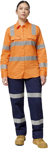 Picture of Hard Yakka Womens Foundations Biomotion Hi Vis Reflective Long Sleeve Shirt (Y08421)