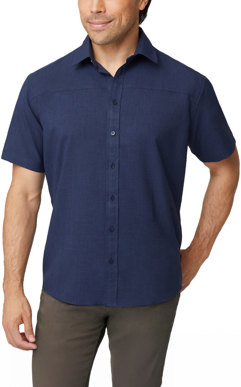Picture of City Collection Mens Ezylin Short Sleeve Shirt (4145SS)